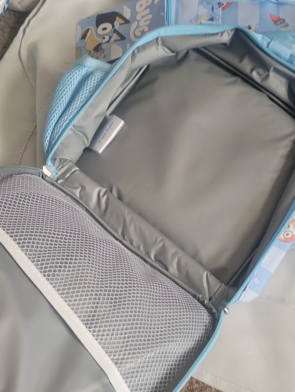 Kids Light Blue Bluey Backpack with Lunchbox
